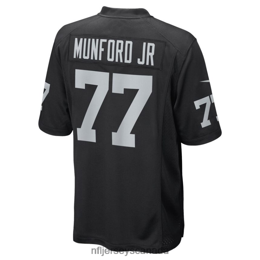 Men Las Vegas Raiders Thayer Munford Jr Nike Black Game Player Jersey Clothing NFL TBXFR65897