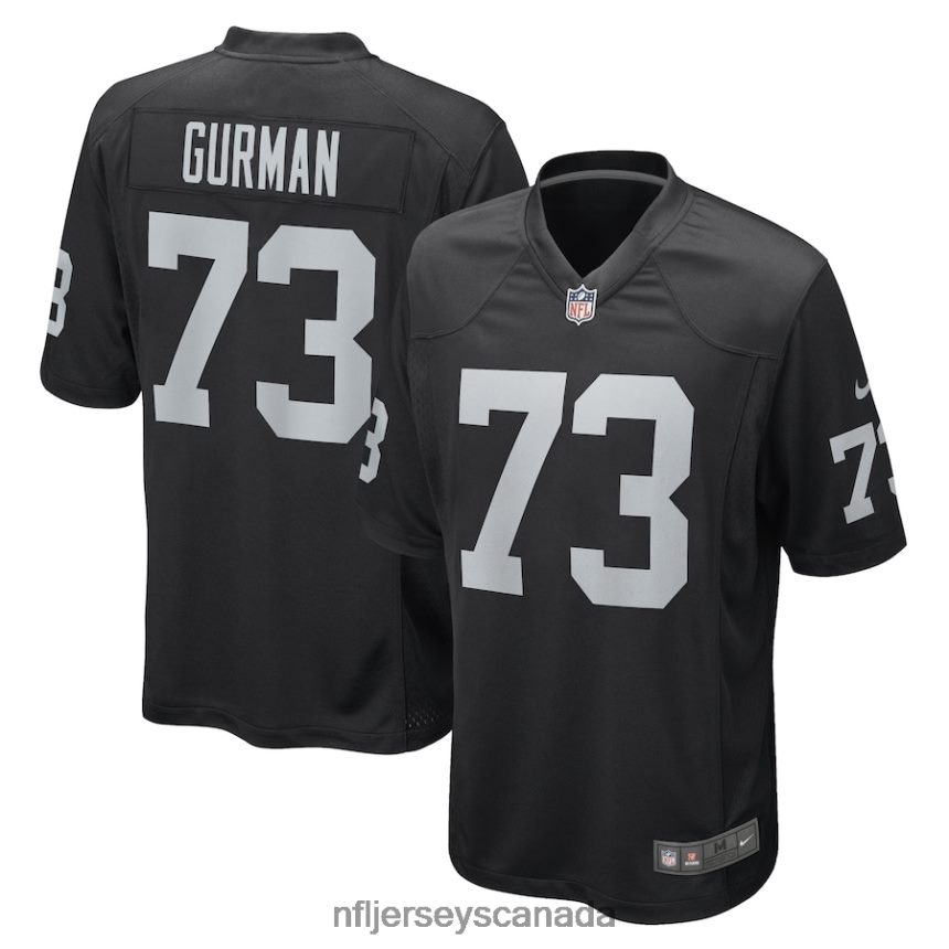 Men Las Vegas Raiders Vitaliy Gurman Nike Black Game Player Jersey Clothing NFL TBXFR66831