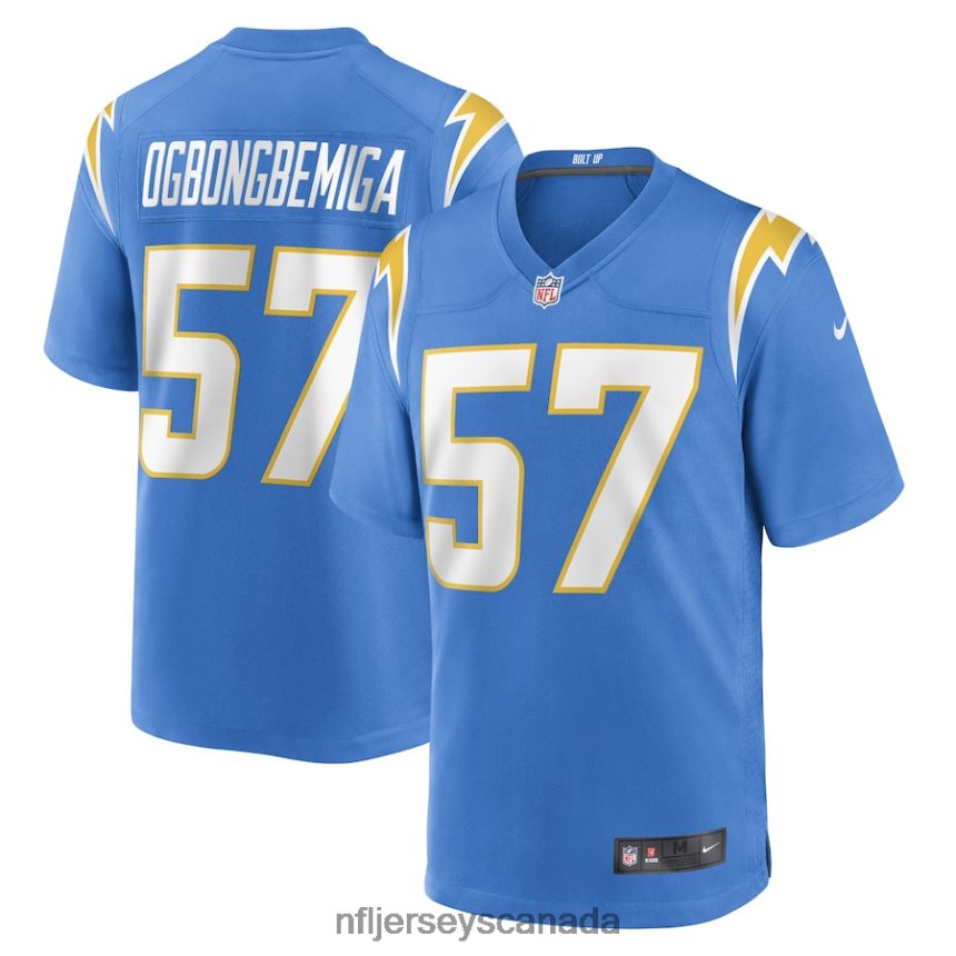 Men Los Angeles Chargers Amen Ogbongbemiga Nike Powder Blue Game Player Jersey Clothing NFL TBXFR63134