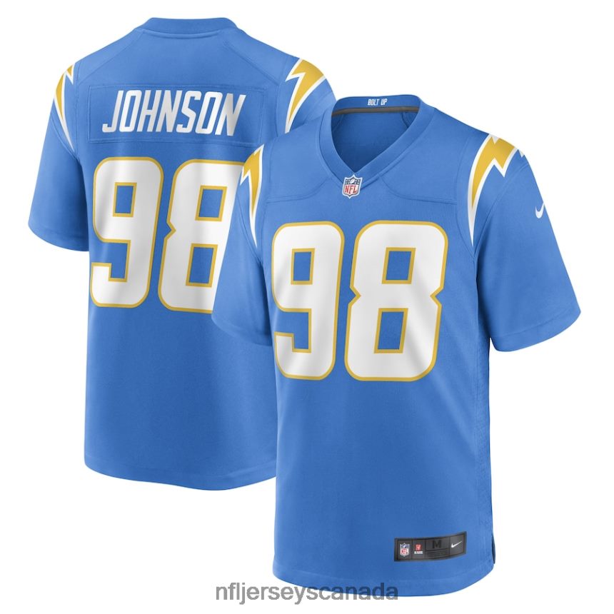 Men Los Angeles Chargers Austin Johnson Nike Powder Blue Game Player Jersey Clothing NFL TBXFR66697