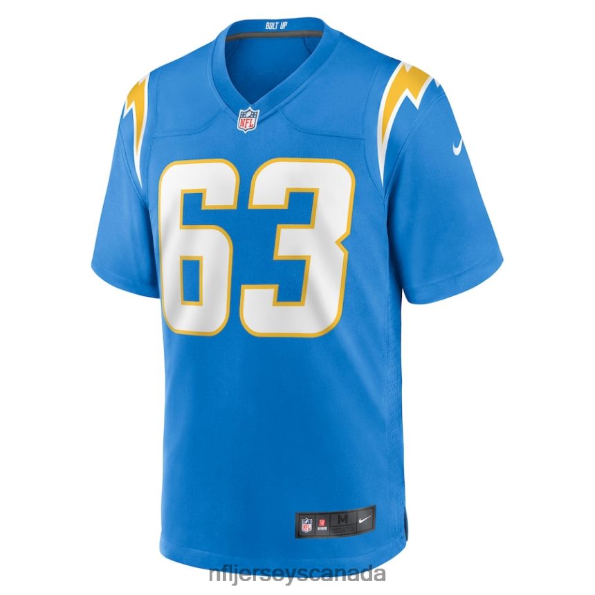 Men Los Angeles Chargers Corey Linsley Nike Powder Blue Game Player Jersey Clothing NFL TBXFR64618