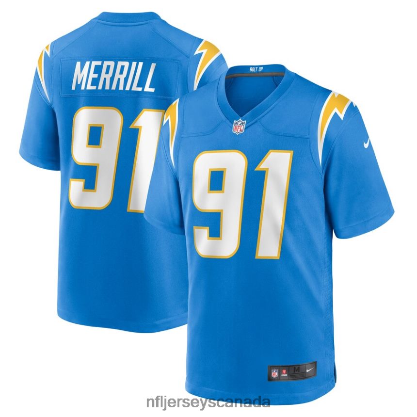 Men Los Angeles Chargers Forrest Merrill Nike Powder Blue Player Game Jersey Clothing NFL TBXFR66239