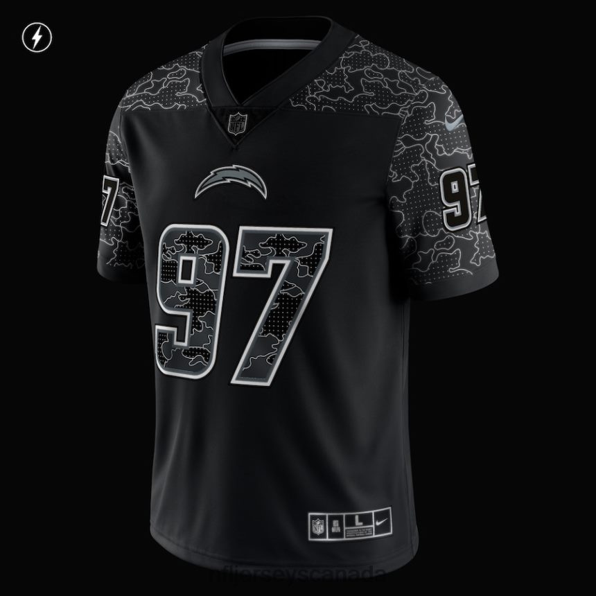 Men Los Angeles Chargers Joey Bosa Nike Black RFLCTV Limited Jersey Clothing NFL TBXFR62305