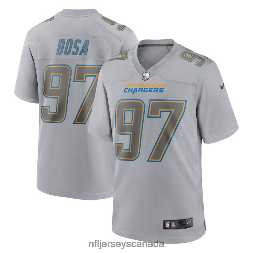 Men Los Angeles Chargers Joey Bosa Nike Gray Atmosphere Fashion Game Jersey Clothing NFL TBXFR64467
