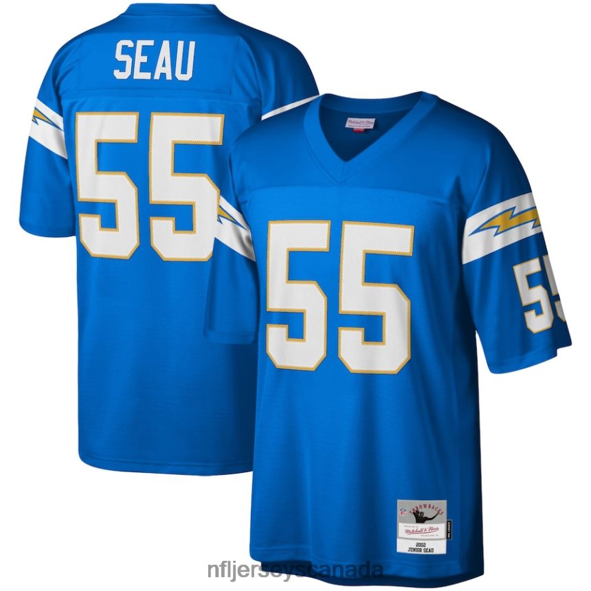 Men Los Angeles Chargers Junior Seau Mitchell  Ness Powder Blue Legacy Replica Jersey Clothing NFL TBXFR62086