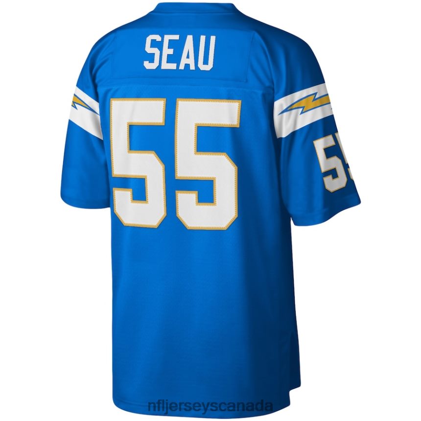 Men Los Angeles Chargers Junior Seau Mitchell  Ness Powder Blue Legacy Replica Jersey Clothing NFL TBXFR62086