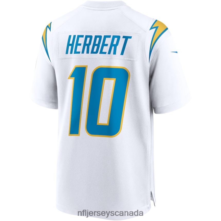 Men Los Angeles Chargers Justin Herbert Nike White Game Jersey Clothing NFL TBXFR6292