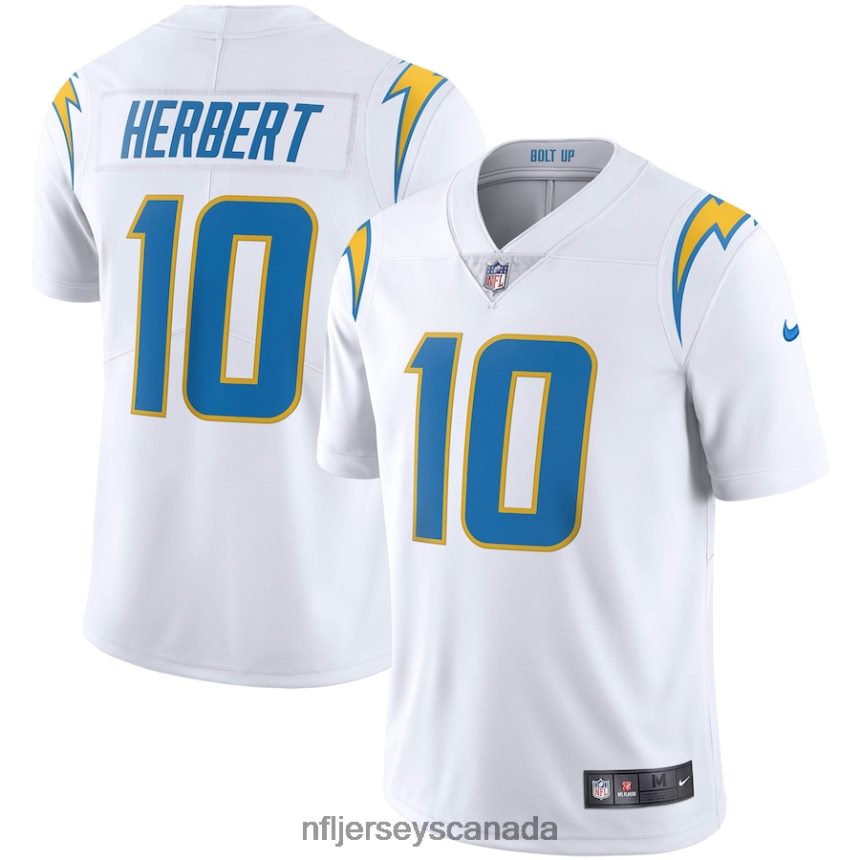 Men Los Angeles Chargers Justin Herbert Nike White Vapor Limited Jersey Clothing NFL TBXFR6308