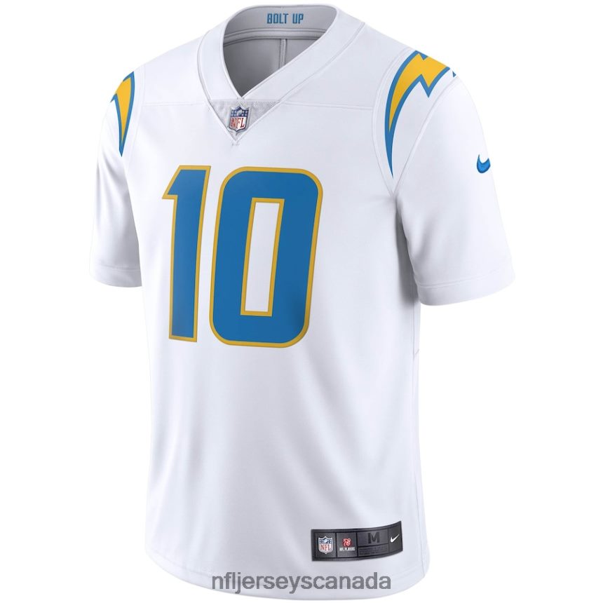 Men Los Angeles Chargers Justin Herbert Nike White Vapor Limited Jersey Clothing NFL TBXFR6308