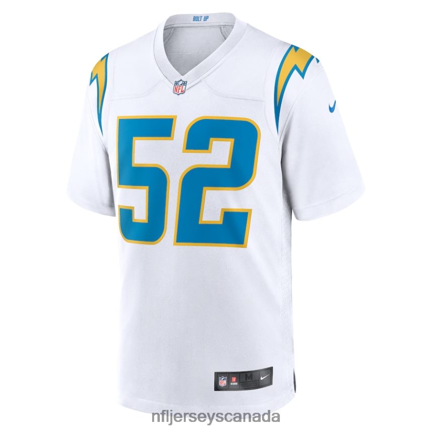 Men Los Angeles Chargers Khalil Mack Nike White Game Jersey Clothing NFL TBXFR61570
