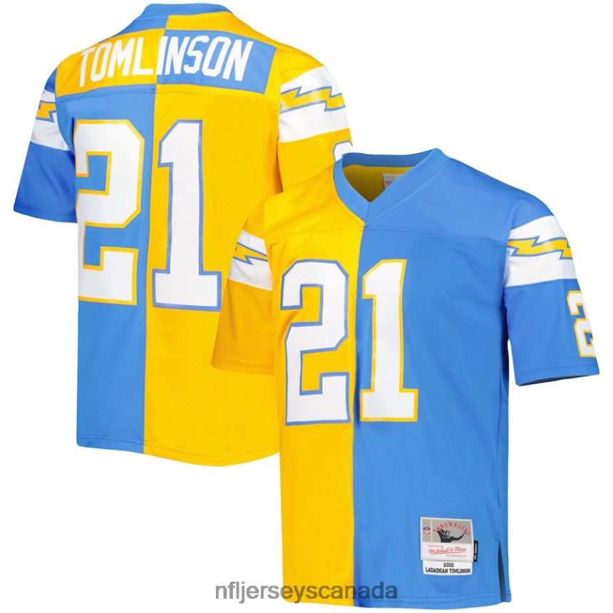 Men Los Angeles Chargers LaDainian Tomlinson Mitchell  Ness Powder Blue/Gold 2002 Split Legacy Replica Jersey Clothing NFL TBXFR61428