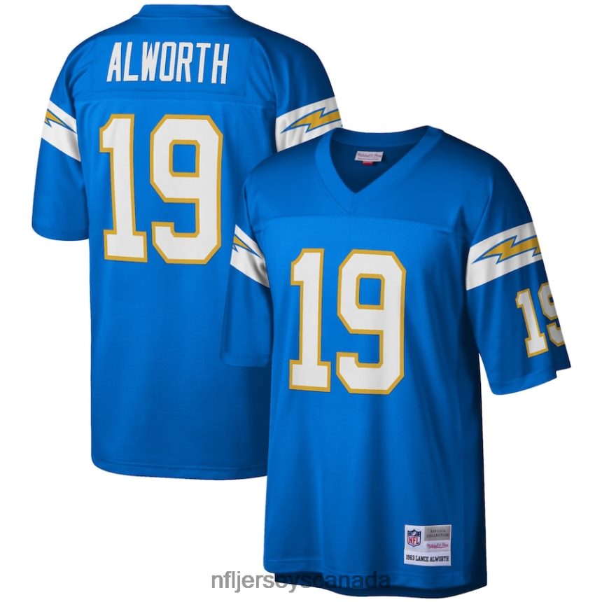 Men Los Angeles Chargers Lance Alworth Mitchell  Ness Powder Blue Legacy Replica Jersey Clothing NFL TBXFR63369