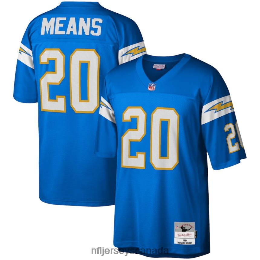 Men Los Angeles Chargers Natrone Means Mitchell  Ness Powder Blue 1994 Legacy Replica Jersey Clothing NFL TBXFR62719