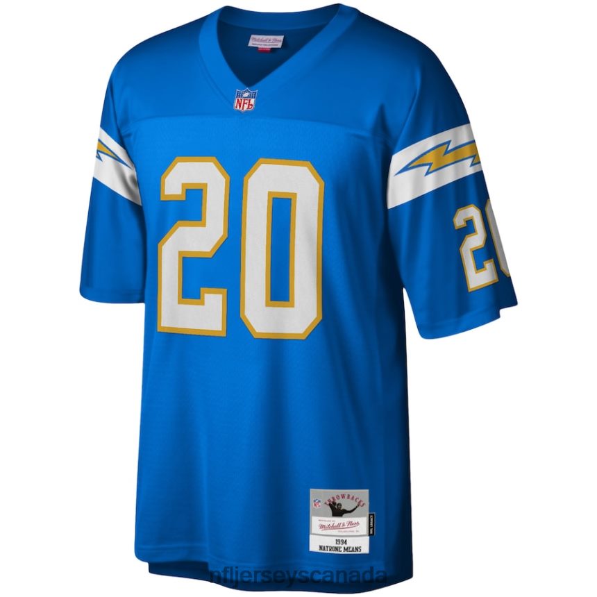 Men Los Angeles Chargers Natrone Means Mitchell  Ness Powder Blue 1994 Legacy Replica Jersey Clothing NFL TBXFR62719