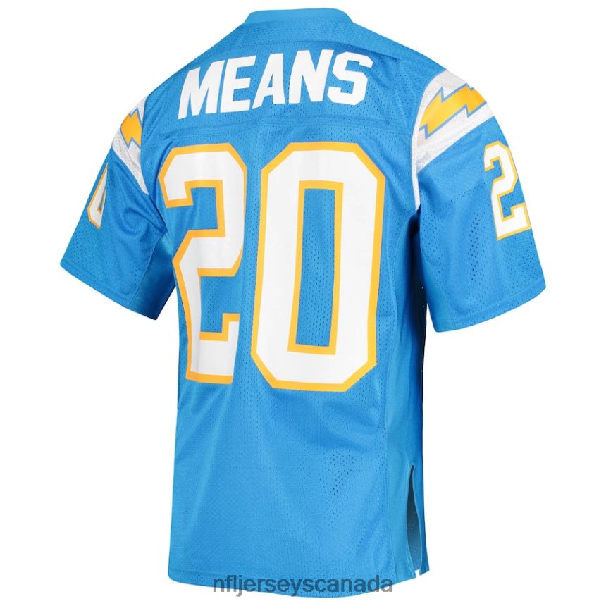 Men Los Angeles Chargers Natrone Means Mitchell  Ness Powder Blue Authentic Retired Player Jersey Clothing NFL TBXFR62504