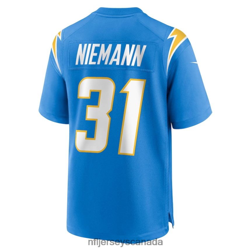 Men Los Angeles Chargers Nick Niemann Nike Powder Blue Game Player Jersey Clothing NFL TBXFR64790