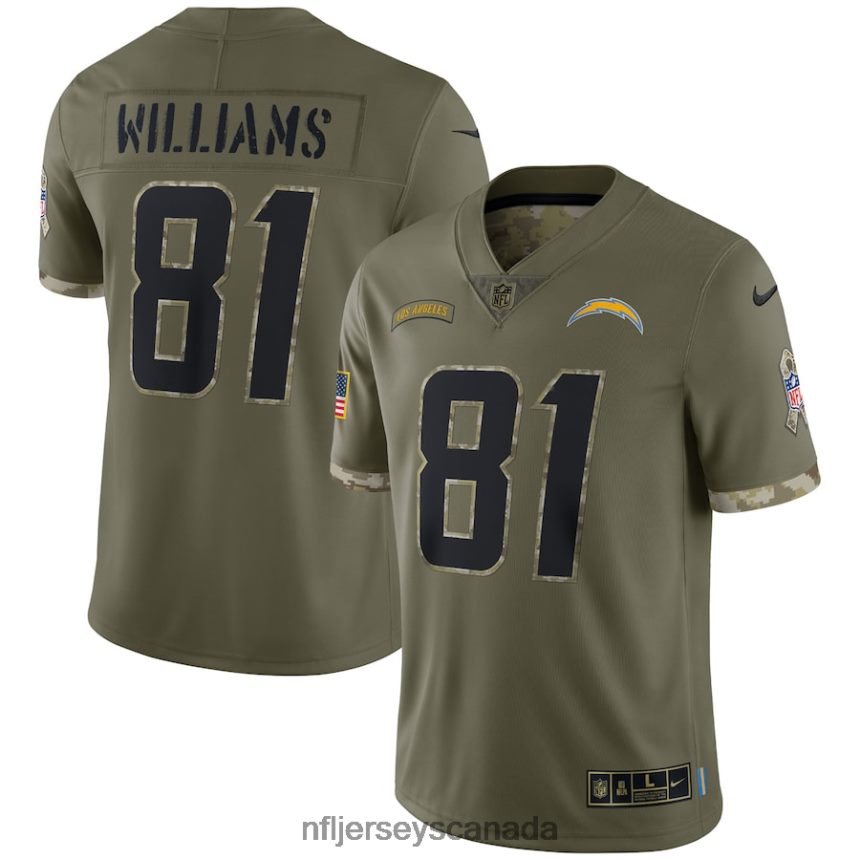 Men Los Angeles Chargers Nike Olive 2022 Salute To Service Limited Jersey Clothing NFL TBXFR62036