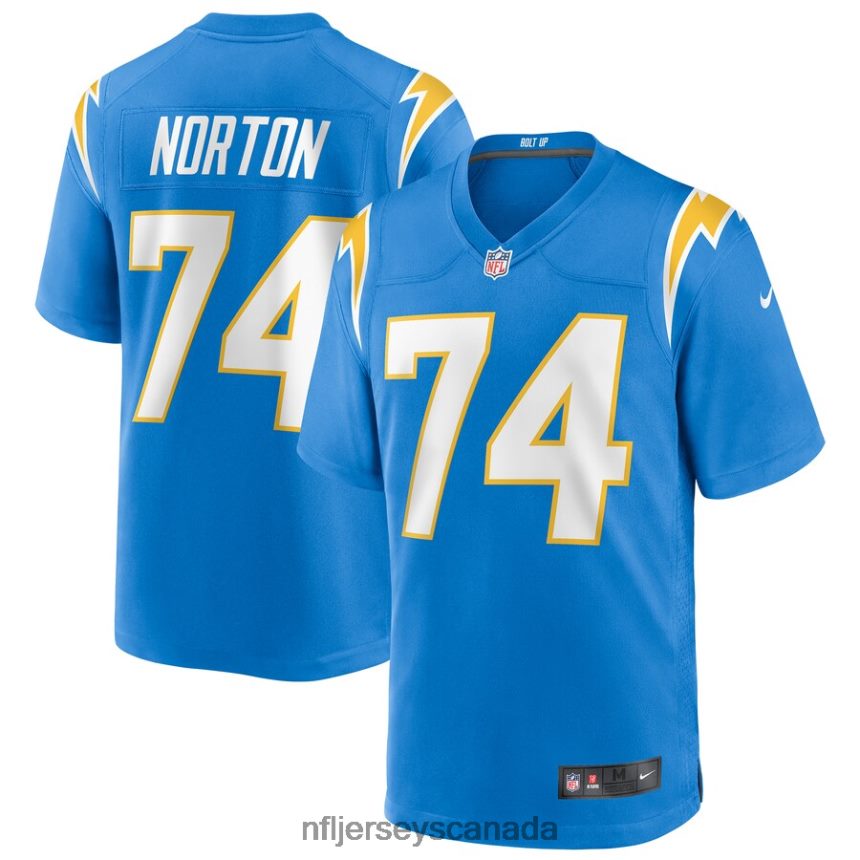 Men Los Angeles Chargers Storm Norton Nike Powder Blue Team Game Jersey Clothing NFL TBXFR66127