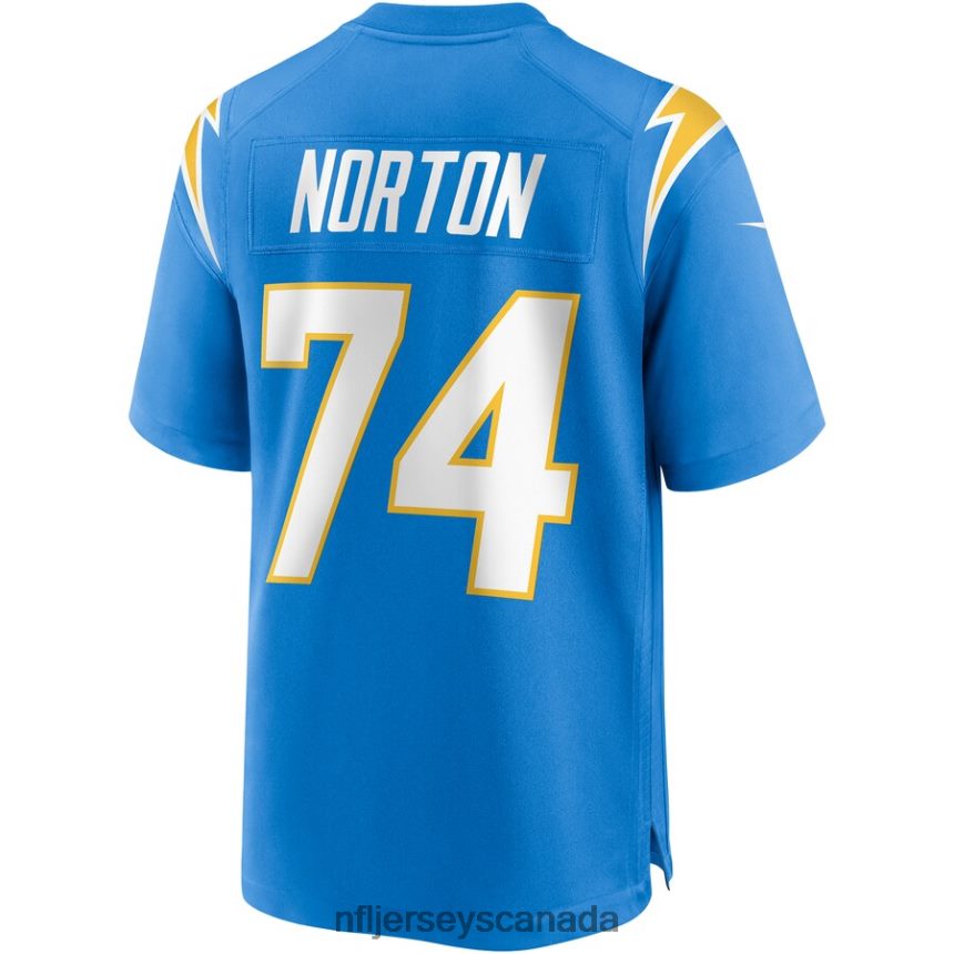 Men Los Angeles Chargers Storm Norton Nike Powder Blue Team Game Jersey Clothing NFL TBXFR66127