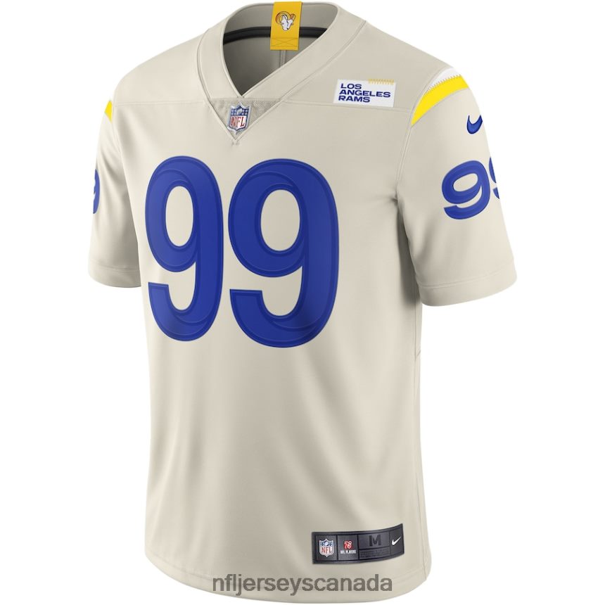Men Los Angeles Rams Aaron Donald Nike Bone Vapor Limited Jersey Clothing NFL TBXFR61185