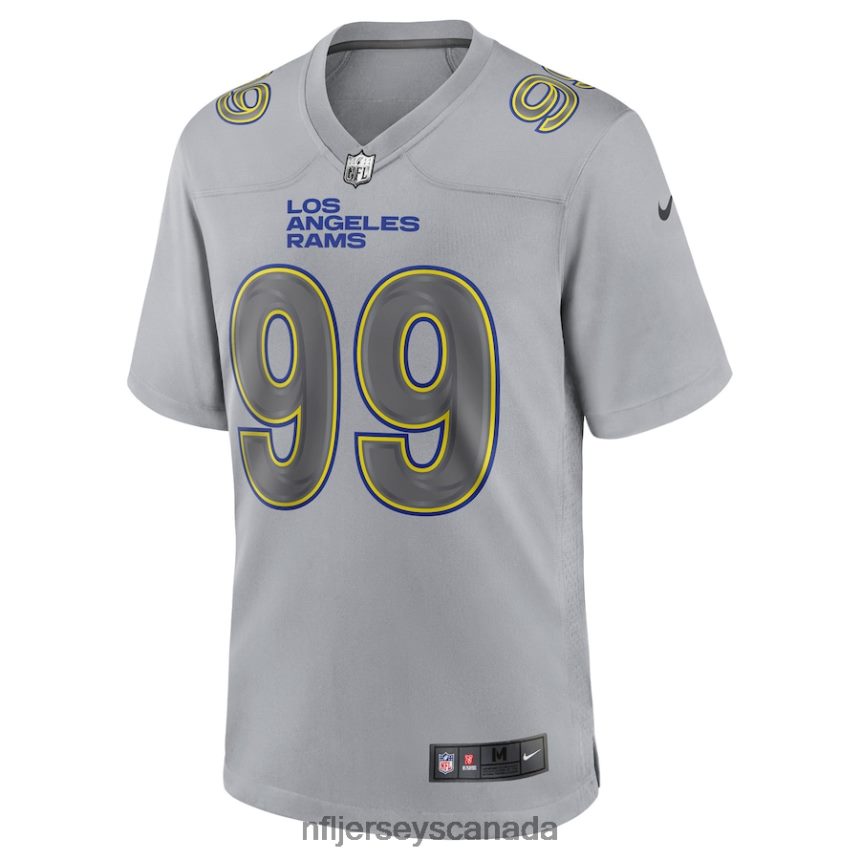 Men Los Angeles Rams Aaron Donald Nike Gray Atmosphere Fashion Game Jersey Clothing NFL TBXFR63053