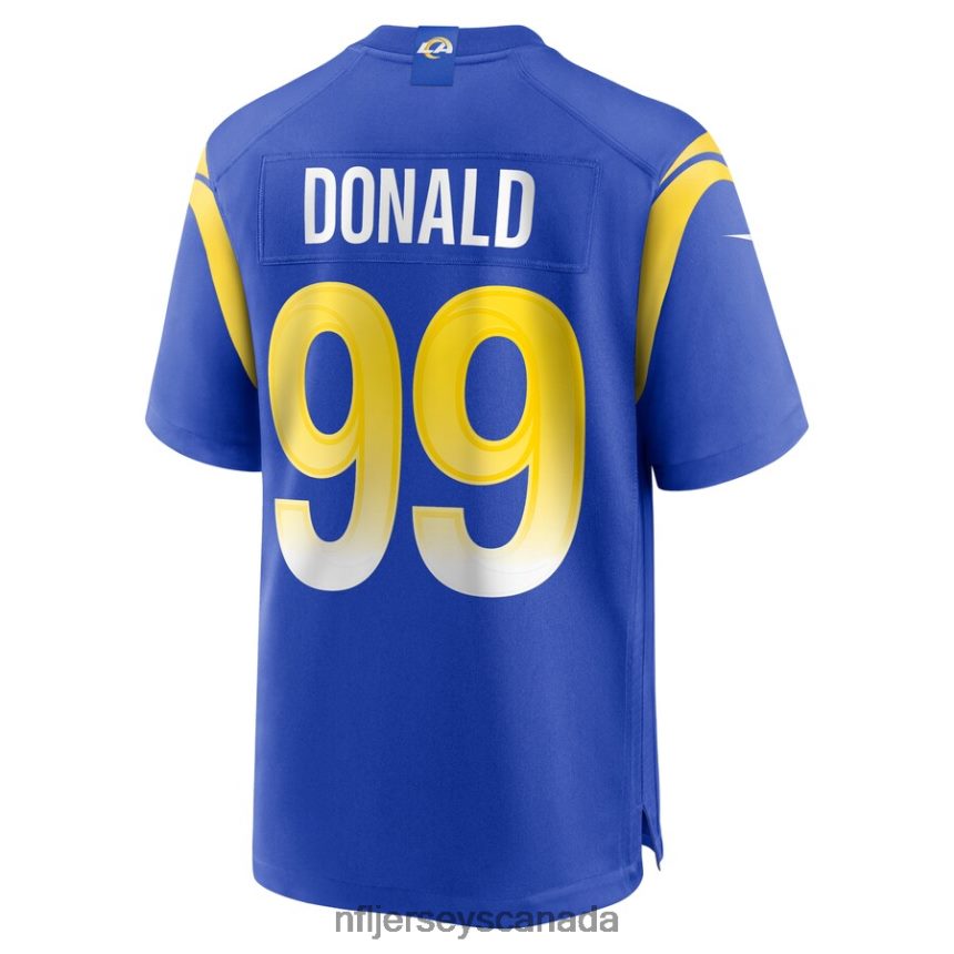Men Los Angeles Rams Aaron Donald Nike Royal Super Bowl LVI Game Patch Jersey Clothing NFL TBXFR62744