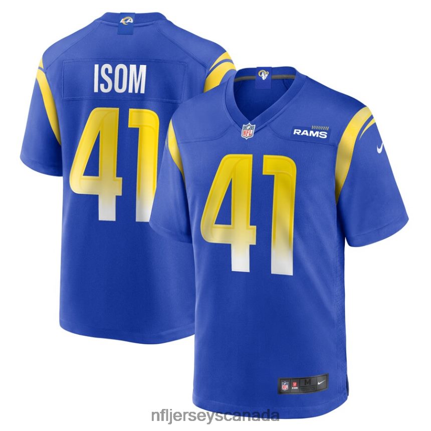 Men Los Angeles Rams Dan Isom Nike Royal Game Player Jersey Clothing NFL TBXFR66228