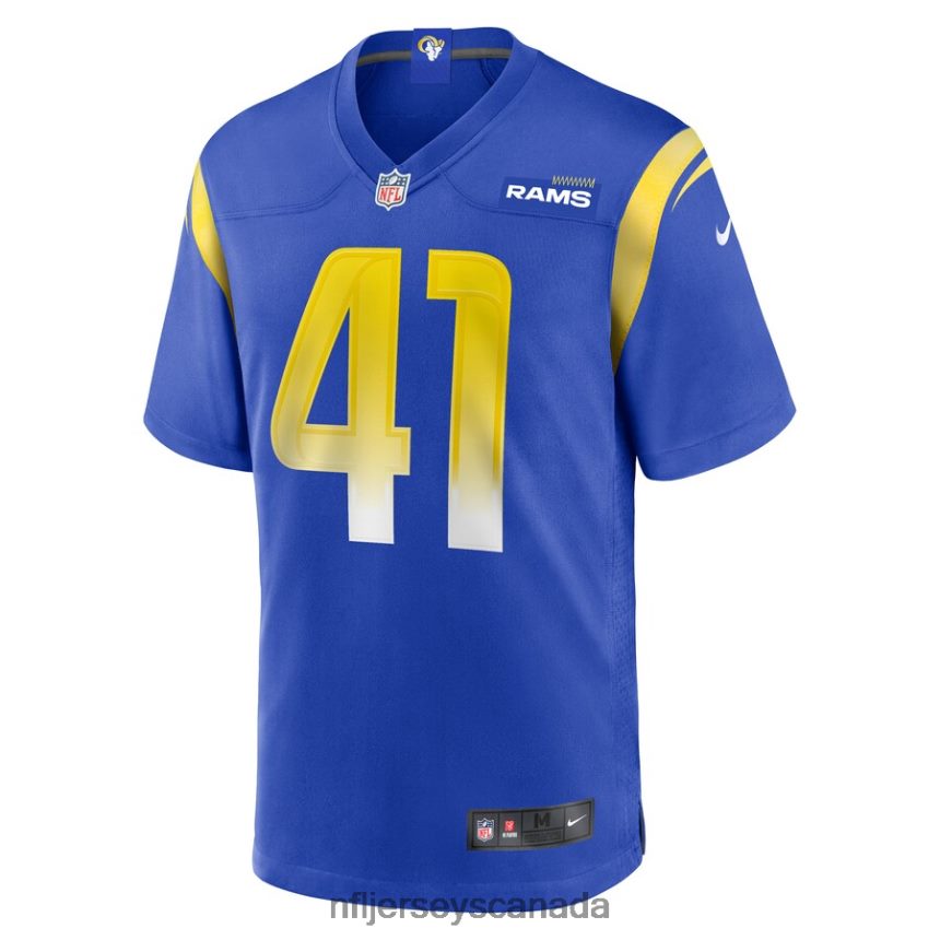Men Los Angeles Rams Dan Isom Nike Royal Game Player Jersey Clothing NFL TBXFR66228