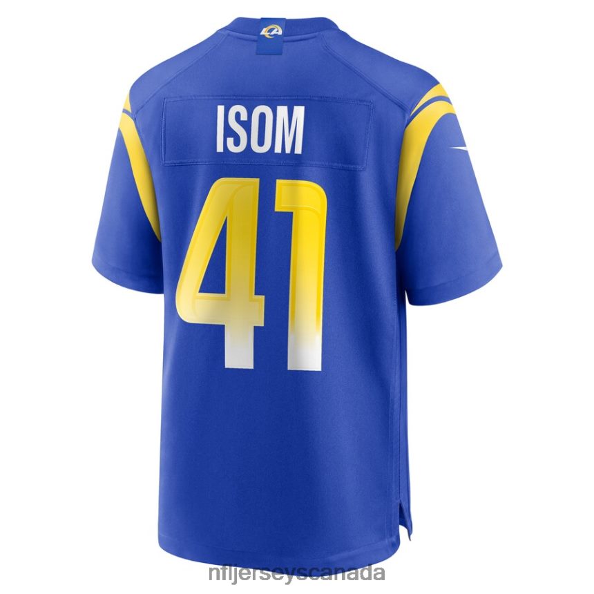 Men Los Angeles Rams Dan Isom Nike Royal Game Player Jersey Clothing NFL TBXFR66228