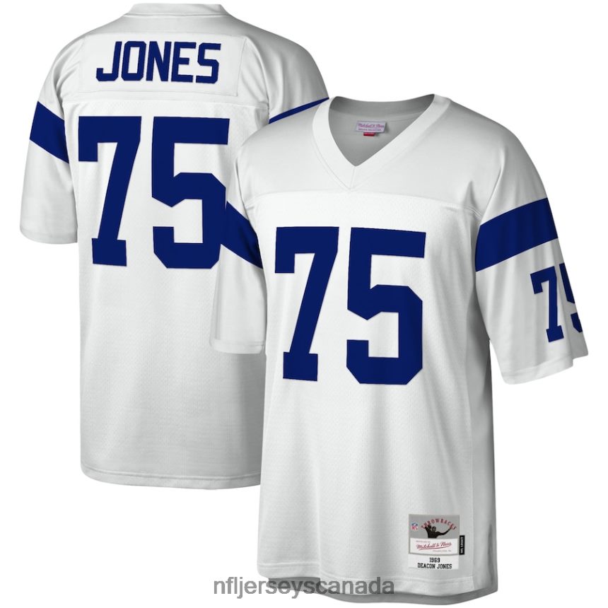 Men Los Angeles Rams Deacon Jones Mitchell  Ness White 1969 Legacy Replica Jersey Clothing NFL TBXFR63787
