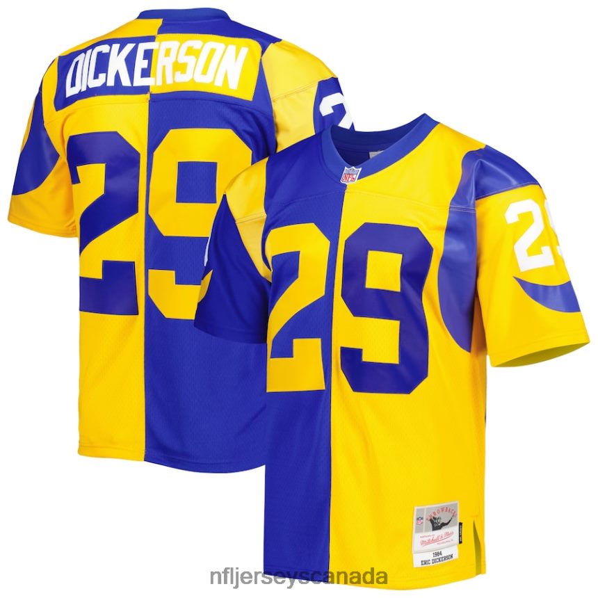 Men Los Angeles Rams Eric Dickerson Mitchell  Ness Royal/Gold 1984 Split Legacy Replica Jersey Clothing NFL TBXFR61366