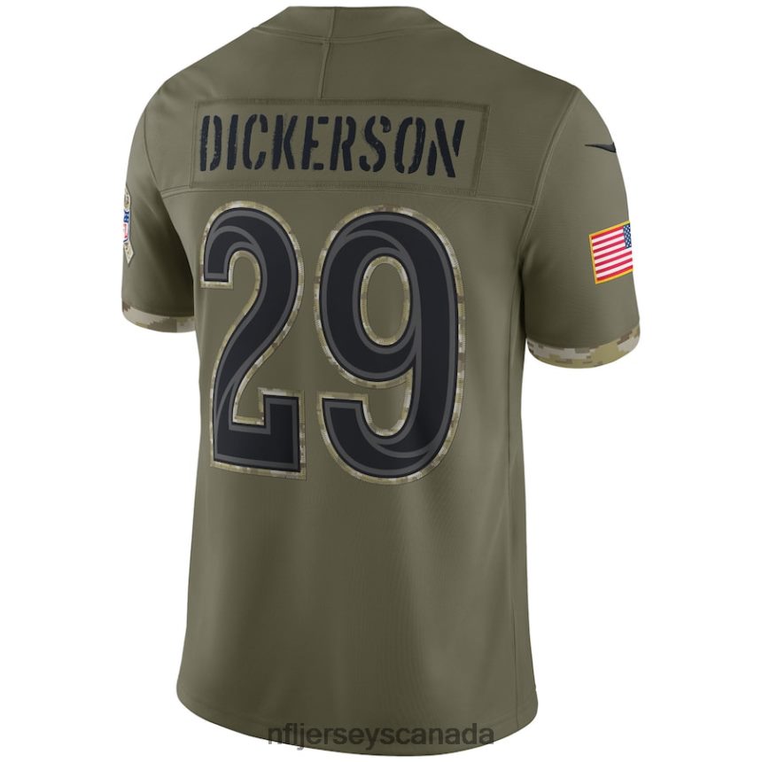 Men Los Angeles Rams Eric Dickerson Nike Olive 2022 Salute To Service Retired Player Limited Jersey Clothing NFL TBXFR62894