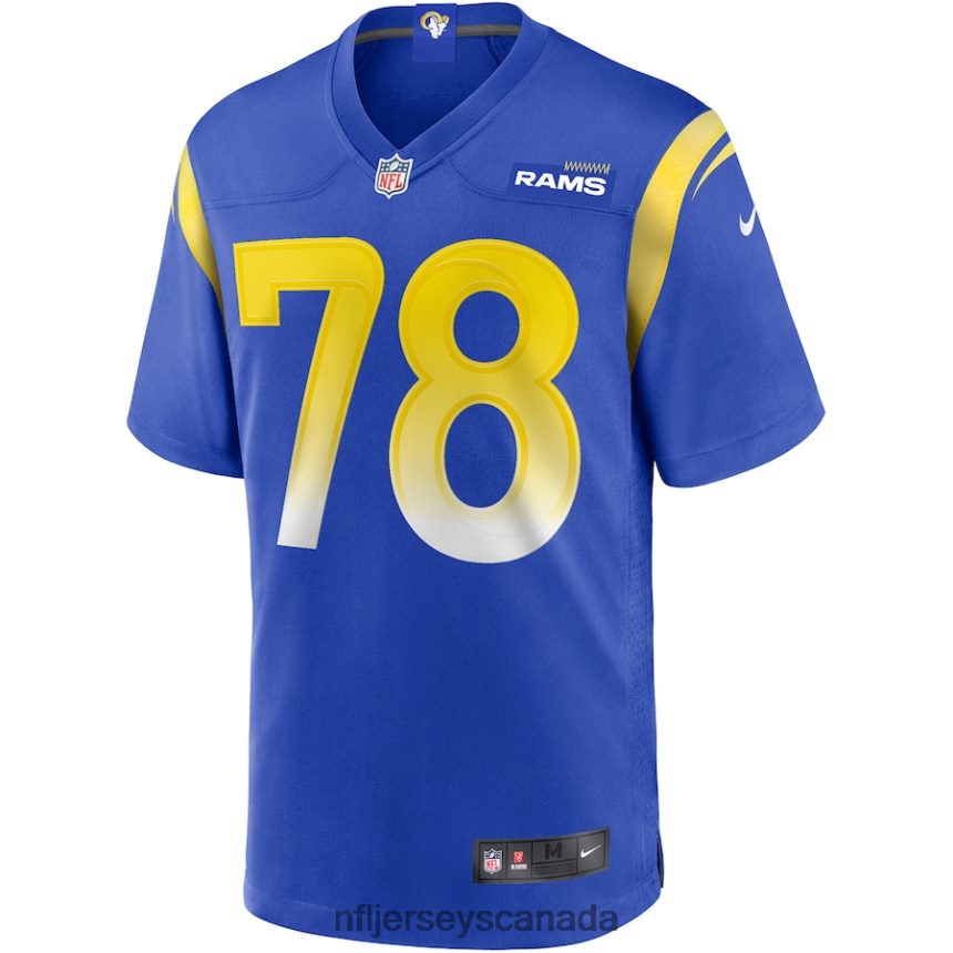 Men Los Angeles Rams Jackie Slater Nike Royal Game Retired Player Jersey Clothing NFL TBXFR64781