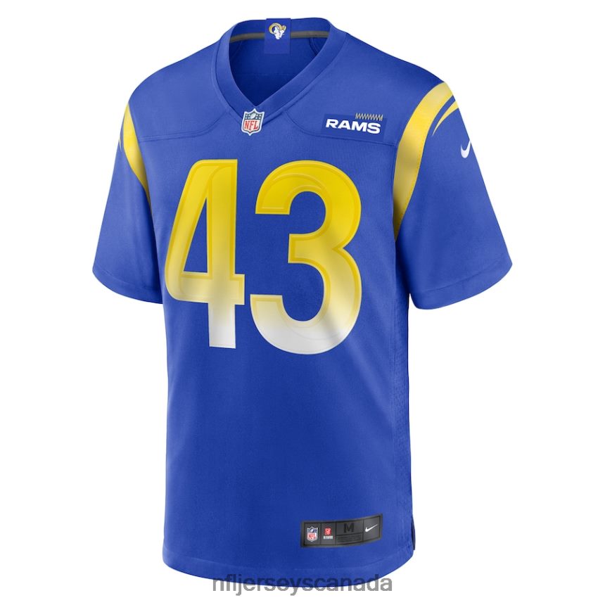 Men Los Angeles Rams Jake Gervase Nike Royal Game Player Jersey Clothing NFL TBXFR64229