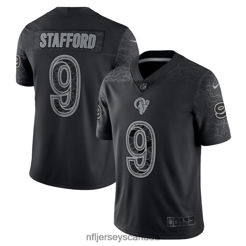 Men Los Angeles Rams Matthew Stafford Nike Black RFLCTV Limited Jersey Clothing NFL TBXFR64843