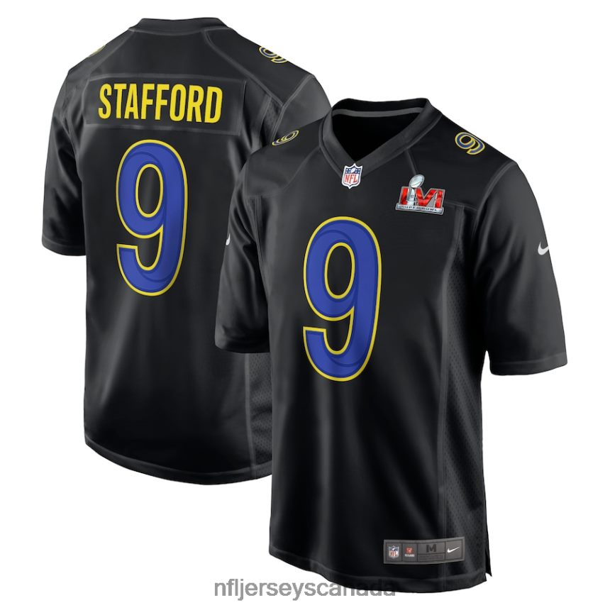 Men Los Angeles Rams Matthew Stafford Nike Black Super Bowl LVI Game Fashion Jersey Clothing NFL TBXFR62021