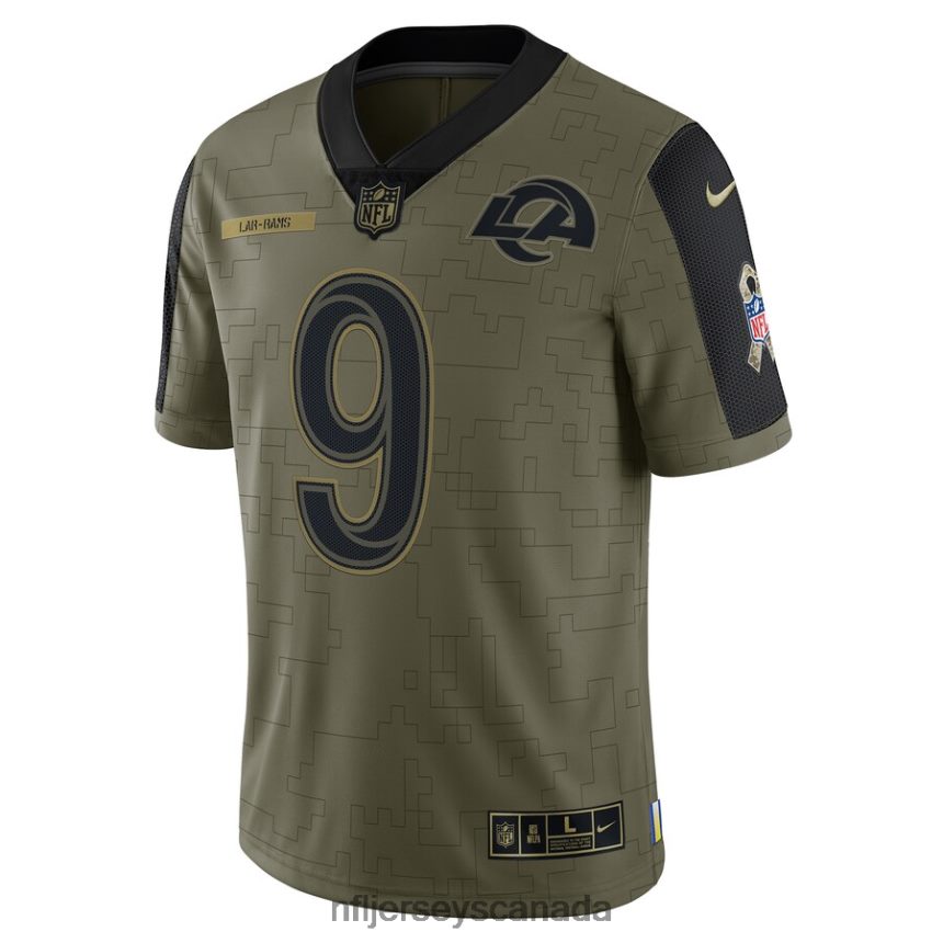 Men Los Angeles Rams Matthew Stafford Nike Olive 2021 Salute To Service Limited Player Jersey Clothing NFL TBXFR65591