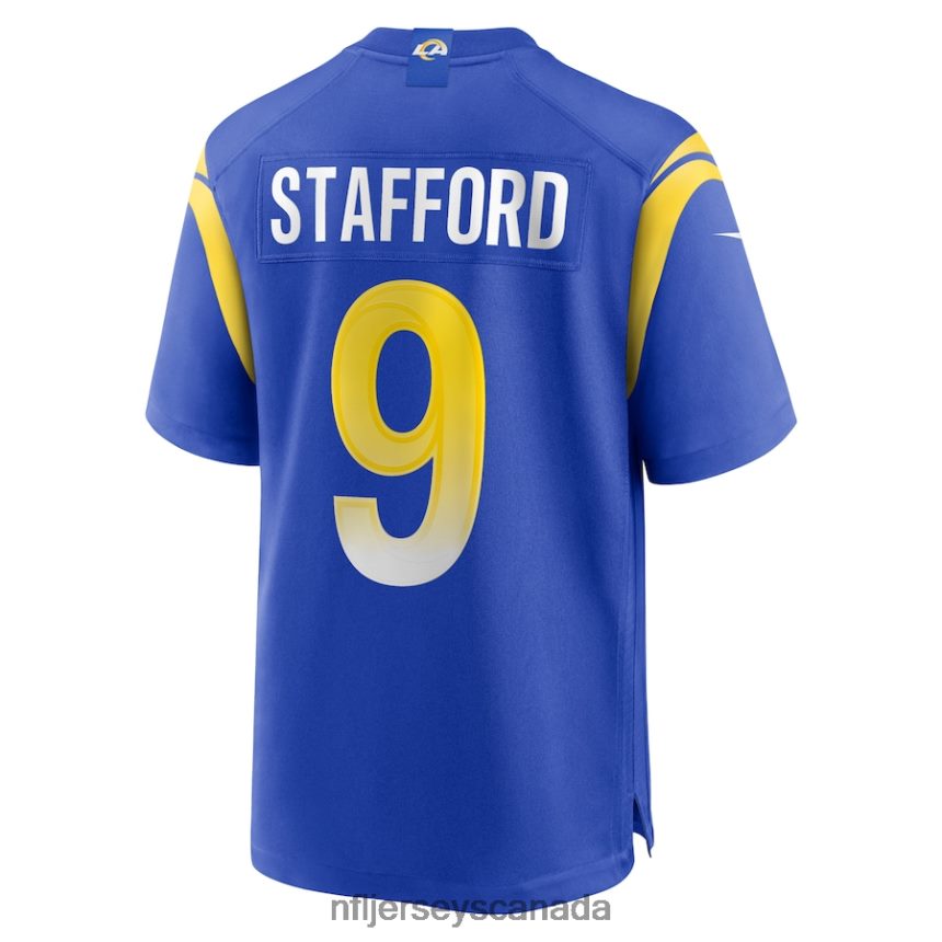 Men Los Angeles Rams Matthew Stafford Nike Royal Super Bowl LVI Game Patch Jersey Clothing NFL TBXFR62324