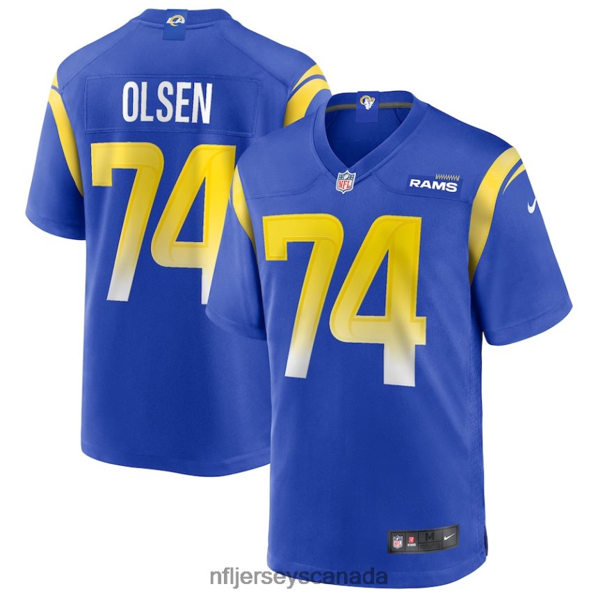 Men Los Angeles Rams Merlin Olsen Nike Royal Game Retired Player Jersey Clothing NFL TBXFR64078