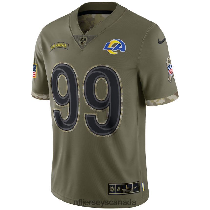 Men Los Angeles Rams Nike Olive 2022 Salute To Service Limited Jersey Clothing NFL TBXFR62197