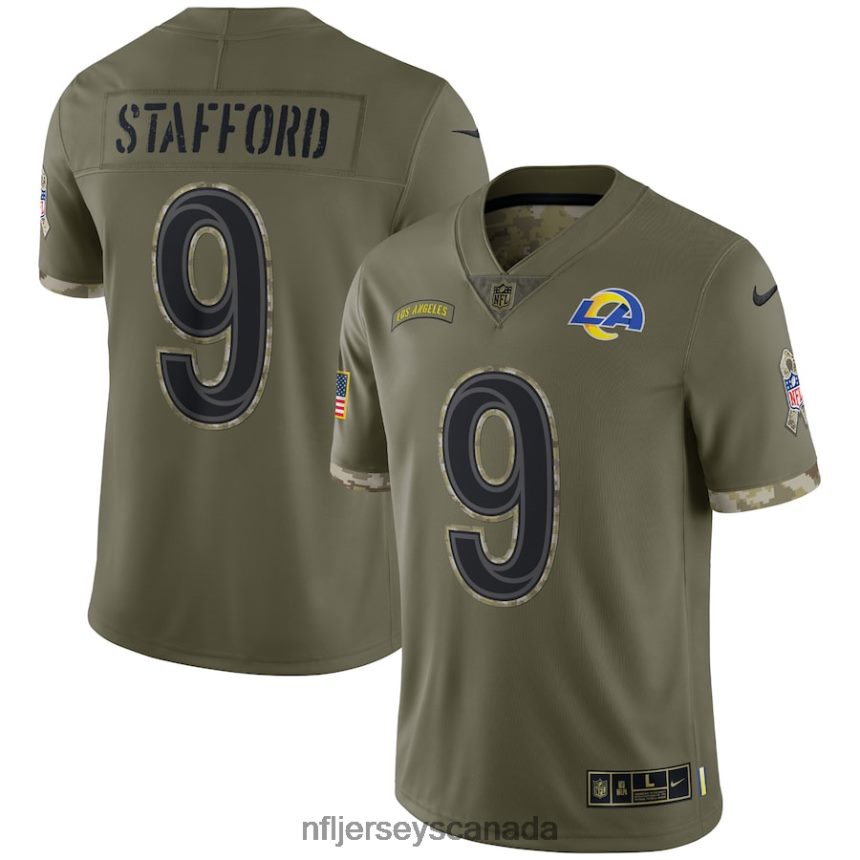 Men Los Angeles Rams Nike Olive 2022 Salute To Service Limited Jersey Clothing NFL TBXFR62626