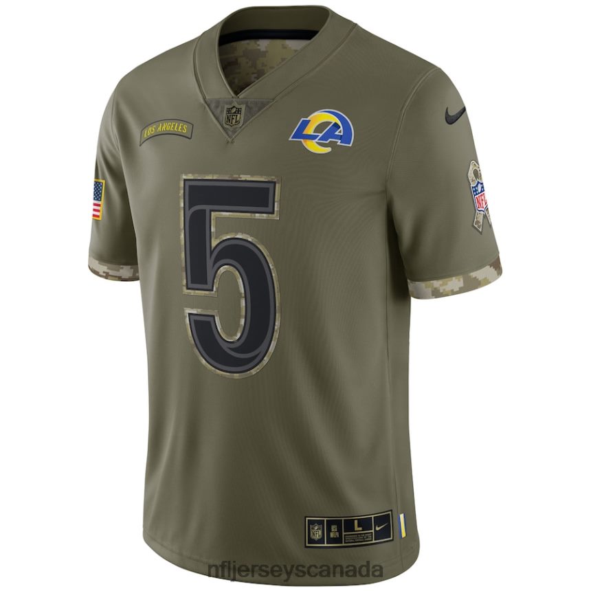 Men Los Angeles Rams Nike Olive 2022 Salute To Service Limited Jersey Clothing NFL TBXFR6577