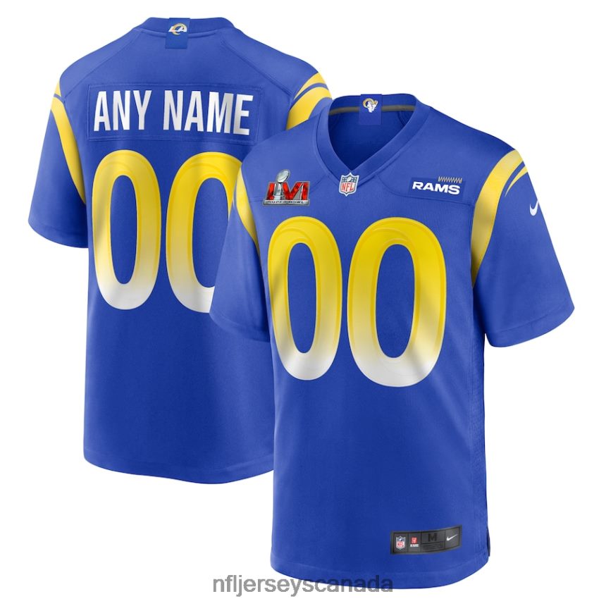Men Los Angeles Rams Nike Royal Super Bowl LVI Game Custom Jersey Clothing NFL TBXFR6286