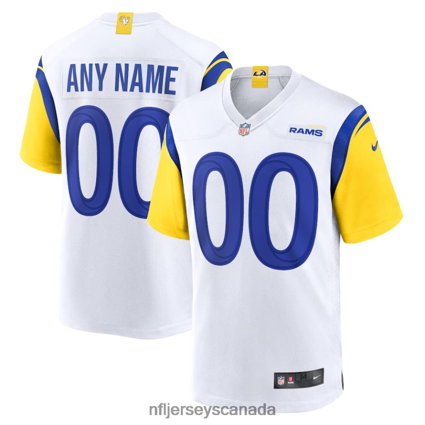 Men Los Angeles Rams Nike White Alternate Custom Jersey Clothing NFL TBXFR6860
