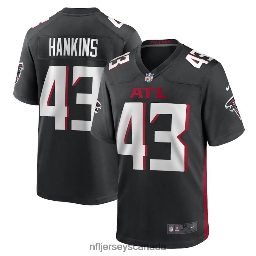 Men Matt Hankins Atlanta Falcons Nike Black Game Player Jersey Clothing NFL TBXFR64497