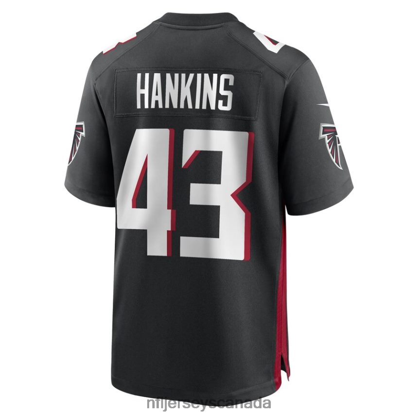 Men Matt Hankins Atlanta Falcons Nike Black Game Player Jersey Clothing NFL TBXFR64497