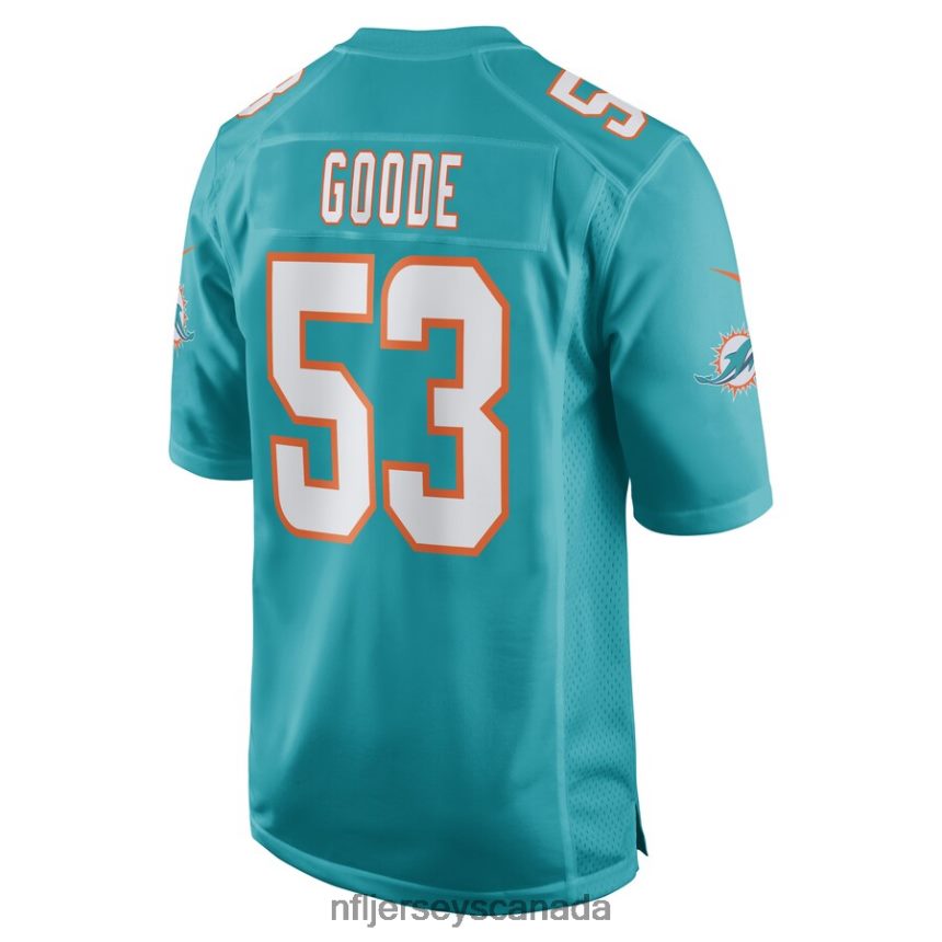 Men Miami Dolphins Cameron Goode Nike Aqua Game Player Jersey Clothing NFL TBXFR66368