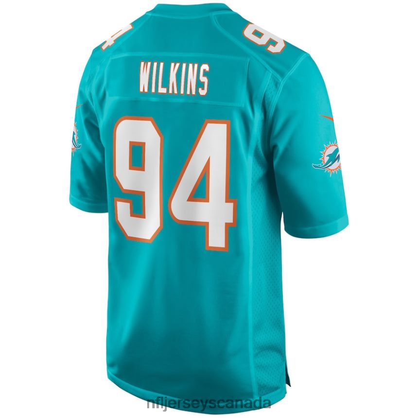 Men Miami Dolphins Christian Wilkins Nike Aqua Game Jersey Clothing NFL TBXFR6359