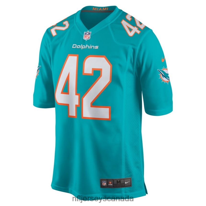 Men Miami Dolphins Clayton Fejedelem Nike Aqua Game Jersey Clothing NFL TBXFR66057