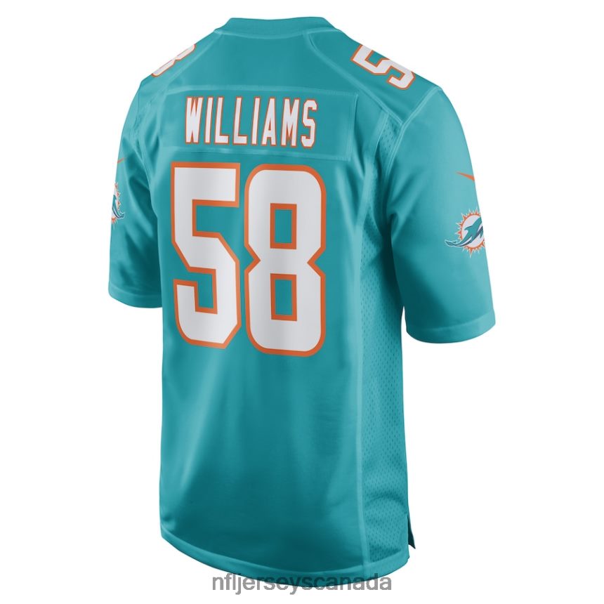 Men Miami Dolphins Connor Williams Nike Aqua Game Player Jersey Clothing NFL TBXFR64367